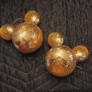 EUC VTG Pair Of Sequined Disco Mickey Mouse Ornaments